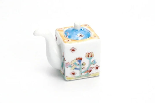 GINSYUU KILN JAPAN KUTANI SOY SAUCE DISPENSER FLOWERING HILL