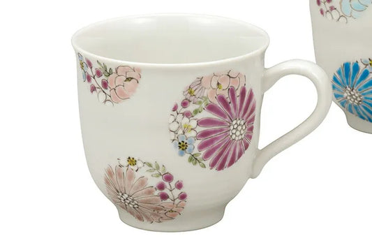 KUTANI WARE PAIR OF MUGS HANA / IROE YUU