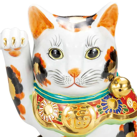 KUTANI WARE JAPANESE MANEKI NEKO (BECKONING CAT) – GOLDEN CALICO