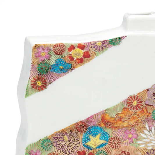 KUTANI SINGLE FLOWER VASE GOLD HANA-ZUME FLORAL DESIGN (GIFT BOX)