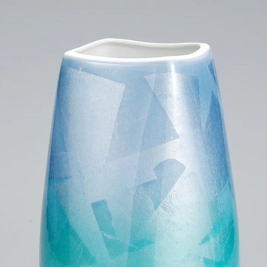 KUTANI WARE VASE SILVER-GLAZED