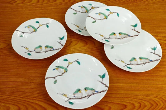 KUTANI WARE SET OF DEEP PLATES MEJIRO/SEIKOU KLIN