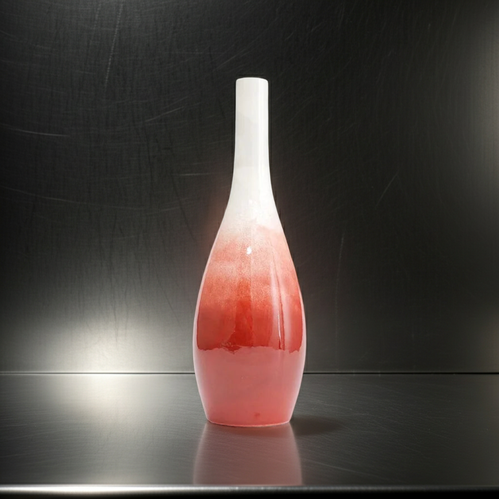 KUTANI WARE SILVER-GLAZED VASE – MODERN GINSAI FLOWER VASE, HANDCRAFTED JAPANESE PORCELAIN ART, MADE IN JAPAN