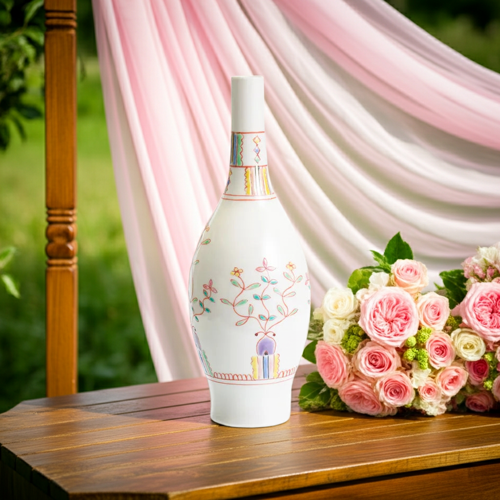 KUTANI WARE FLOWER VASE “KYOEN” (HARMONY OF COLORS)