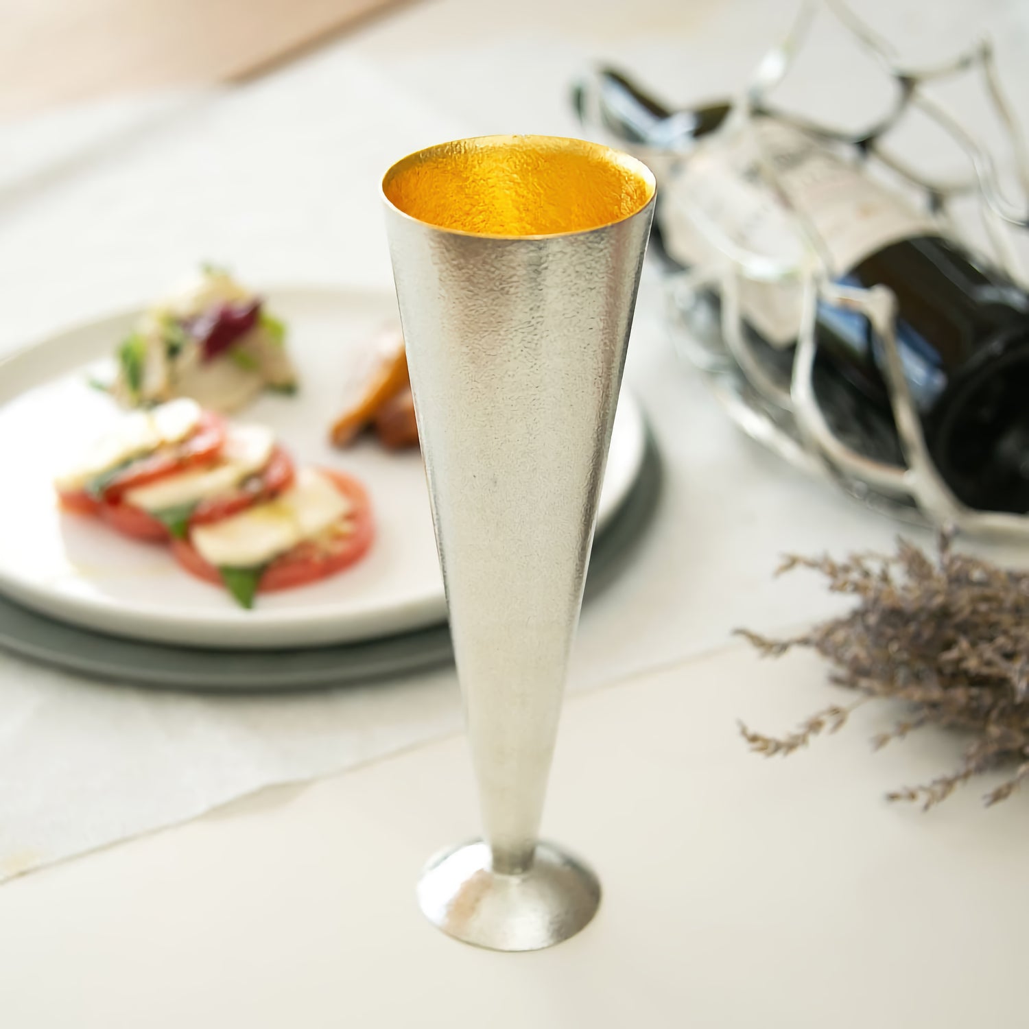JAPANESE CHAMPAGNE GLASS NOUSAKU - L SIZE - GOLD LEAF