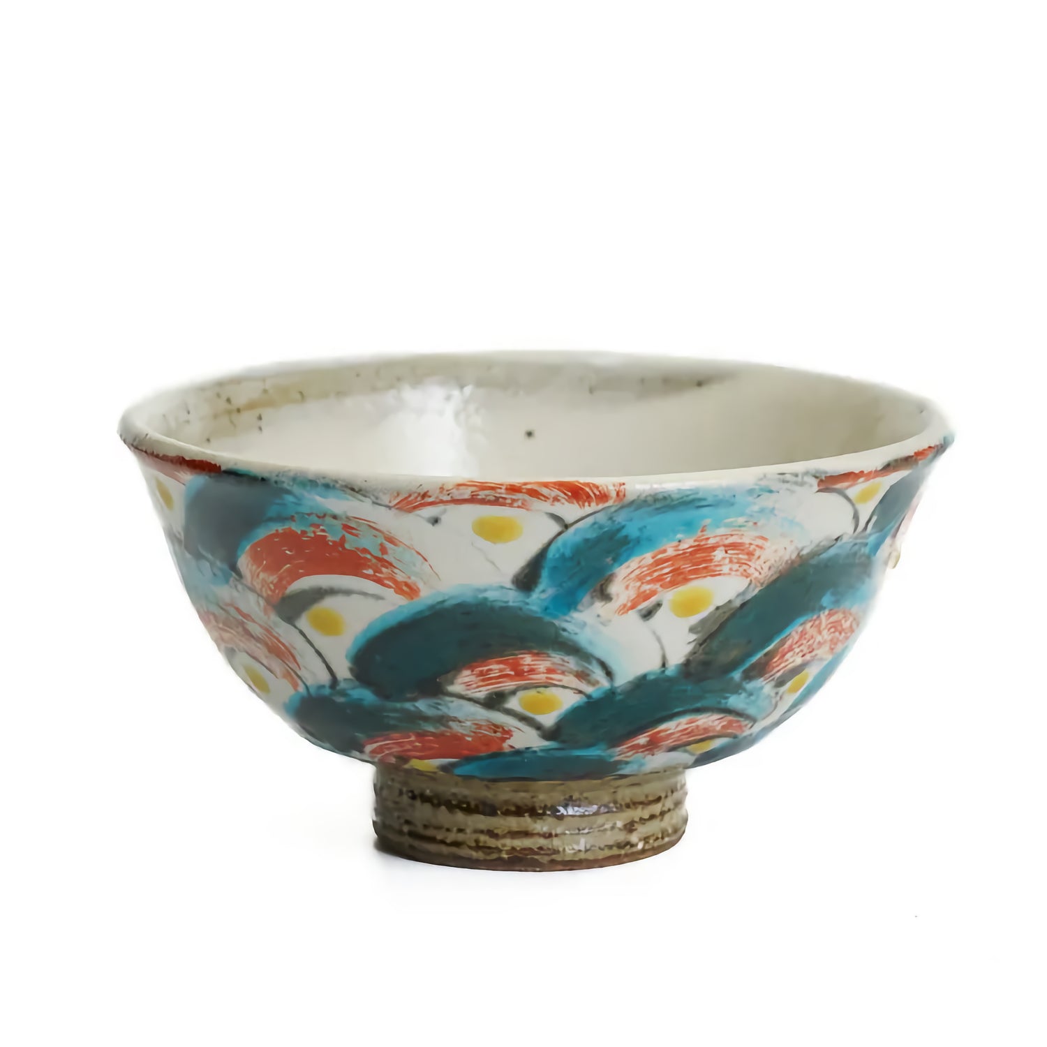 KUTANI JAPANESE SINGLE RICE BOWL - TRADITIONAL INDIGO BLUE SEIGAIHA PATTERN/ KOKUZOU KLIN