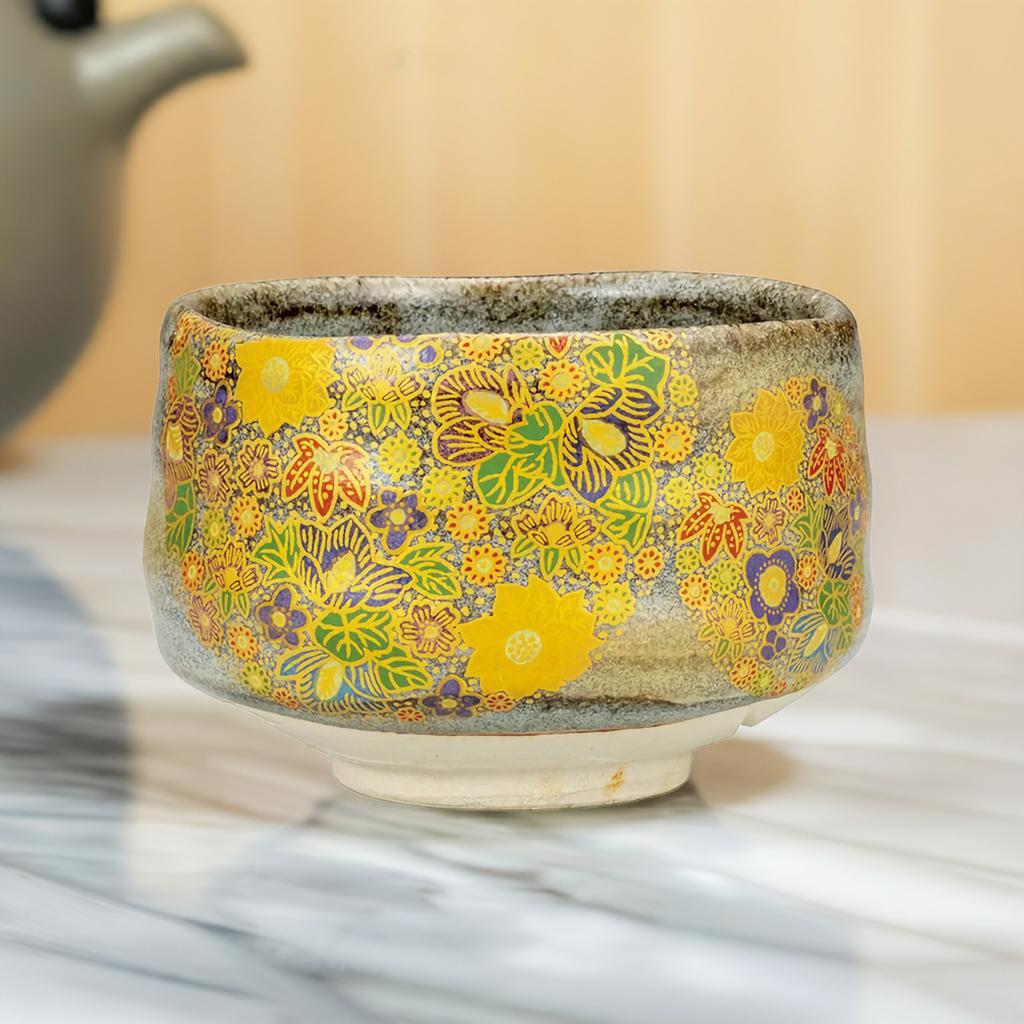 JAPANESE MATCHA BOWL CHAWAN HANAZUME KUTANI