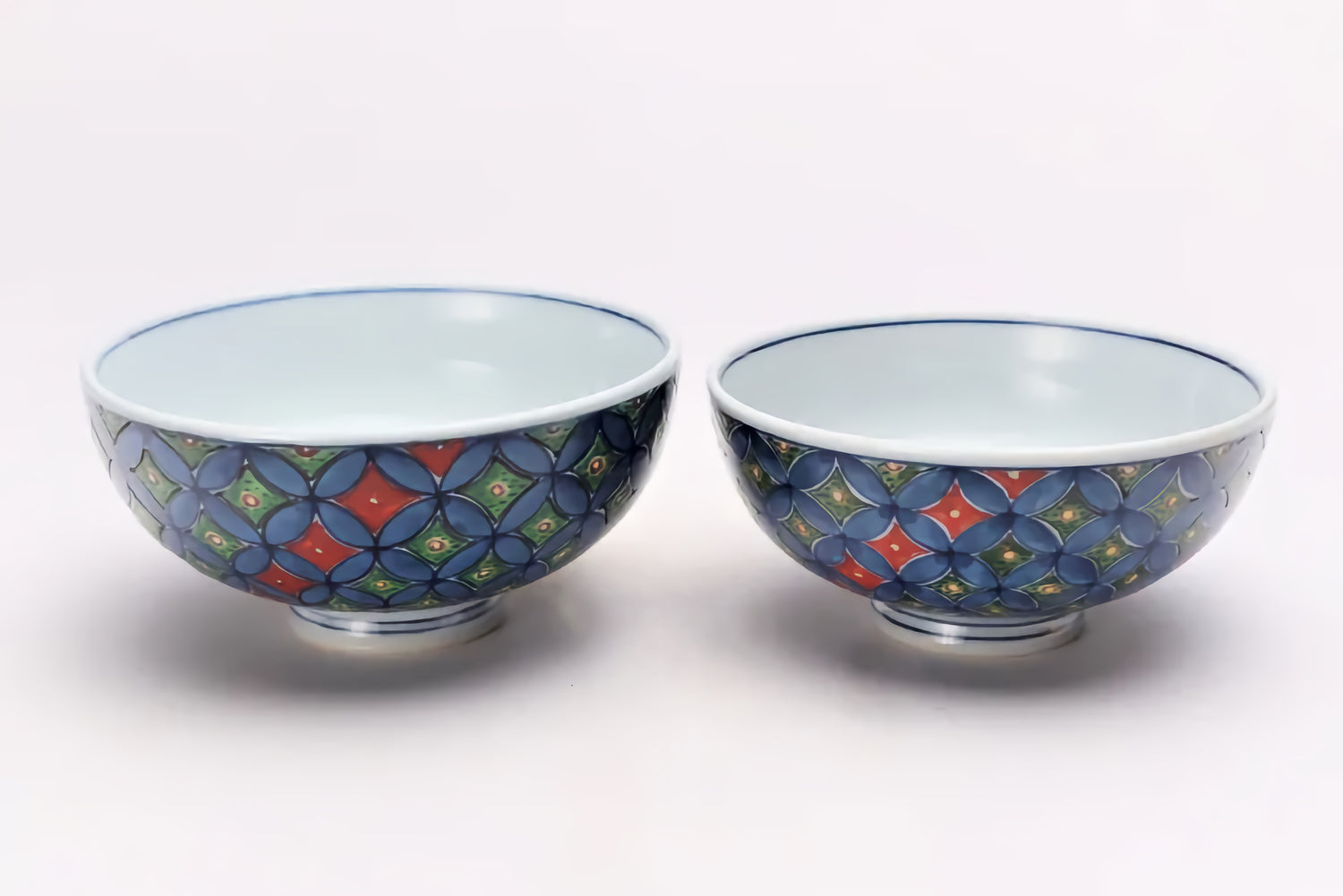 JAPANESE ARITA SET RICE BOWL KO-IMARI SHIPPO /RYOSYU KILN