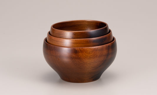 YAMANAKA LACQUERWARE SAKURA ROUND BOWL BROWN (L SIZE)
