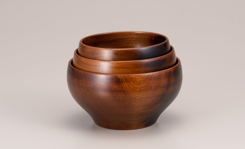 YAMANAKA LACQUERWARE SAKURA ROUND BOWL BROWN (M SIZE)