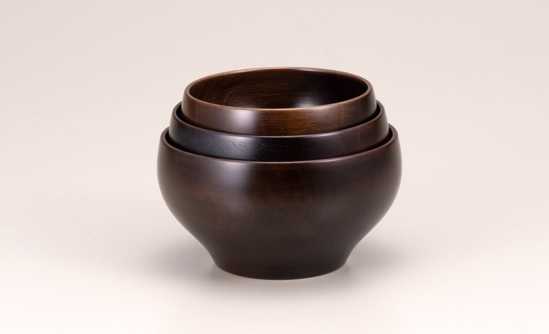 YAMANAKA LACQUERWARE SAKURA ROUND BOWL DARK BROWN (M SIZE)