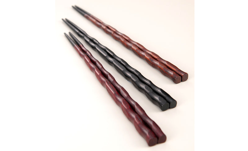 YAMANAKA LACQUERWARE - KEYAKI SPIRAL CHOPSTICKS –GREEN FINISH (NON-SLIP) 23CM