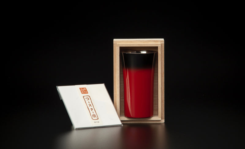 YAMANAKA LACQUERWARE URUSHI POLISHED CUP SAI SERIES BEER CUPS - RED SAI