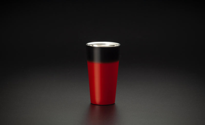 YAMANAKA LACQUERWARE URUSHI POLISHED CUP DOUBLE-WALLED SAI SERIES STRAIGHT CUP - RED SAI