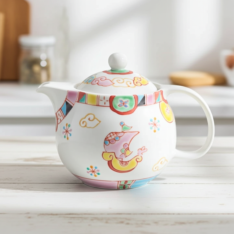 KUTANI WARE ROUND POT FUNADE / GINSYUU KLIN