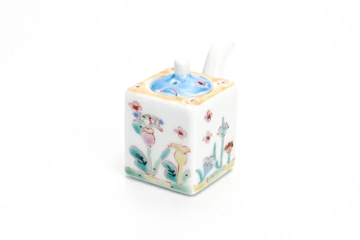 GINSYUU KILN JAPAN KUTANI SOY SAUCE DISPENSER FLOWERING HILL