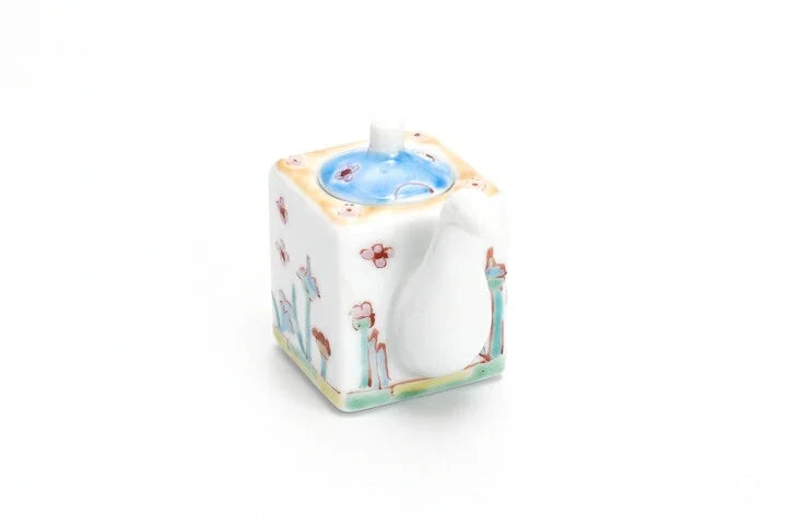 GINSYUU KILN JAPAN KUTANI SOY SAUCE DISPENSER FLOWERING HILL