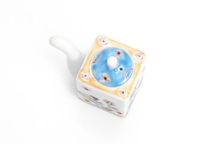 GINSYUU KILN JAPAN KUTANI SOY SAUCE DISPENSER FLOWERING HILL