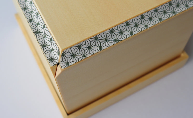 YAMANAKA LACQUERWARE TEA CEREMONY BOX - WHITE WOOD (NATURAL) PINE, JAPANESE TEA STORAGE