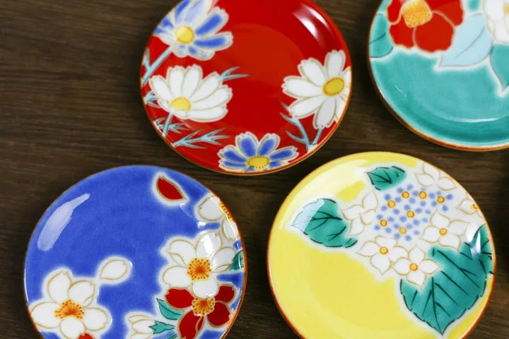 KUTANI WARE CHOPSTICK RESTS HIMEZARA – FOUR SEASONS FLOWERS 5-PIECE SET/SEIKOU KLIN