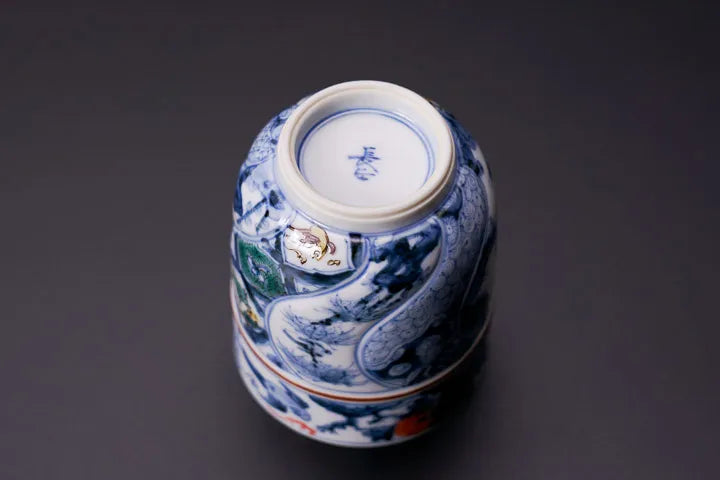KUTANI JAPANESE LIDDED YUNOMI – IROE SHONZUI /CYOZA YAMAMOTO