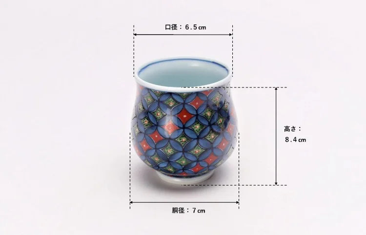 ARITA WARE (OLD IMARI SHIPPO ) SET OF TEA CUPS/  RYOSHU KILN
