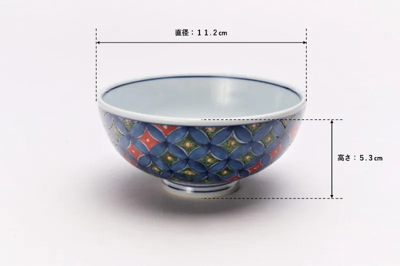 JAPANESE ARITA SET RICE BOWL KO-IMARI SHIPPO /RYOSYU KILN