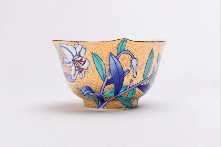 KINRYU KILN ARITA KIN-SAI YURI COFFEE CUP (WITH WOODEN BOX)