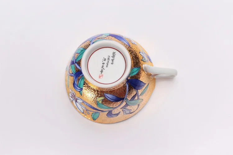 KINRYU KILN ARITA KIN-SAI YURI COFFEE CUP (WITH WOODEN BOX)