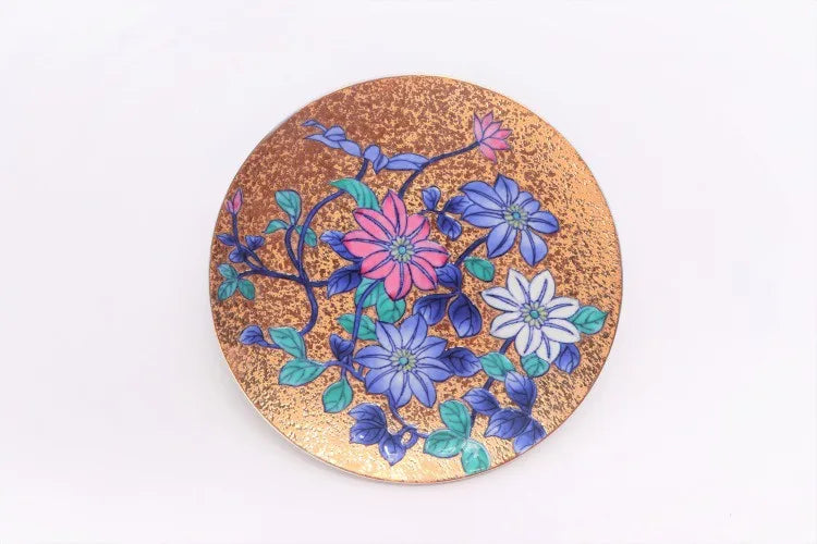 KINRYU KILN ARITA GOLD DECORATION TETSUSEN FLOWER COFFEE CUP (WITH WOODEN BOX)
