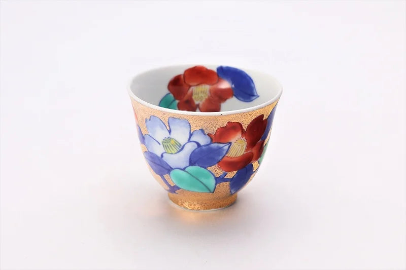 KINRYU KLIN ARITA GOLD-DECORATED PEONY TEA SET WITH WOODEN BOX