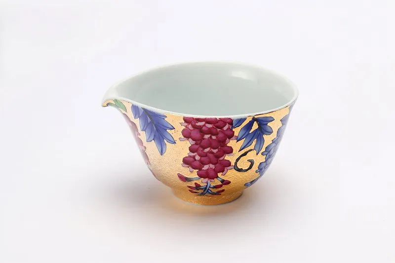 KINRYU KLIN ARITA GOLD-GILDED WISTERIA TEA SET WITH WOODEN BOX