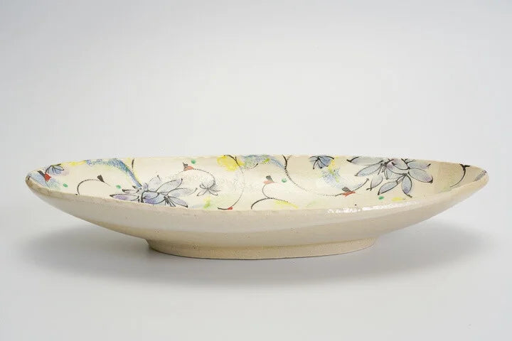 KUTANI WARE OVAL PLATE AYAKA BLUE / KOKUZOU KLIN