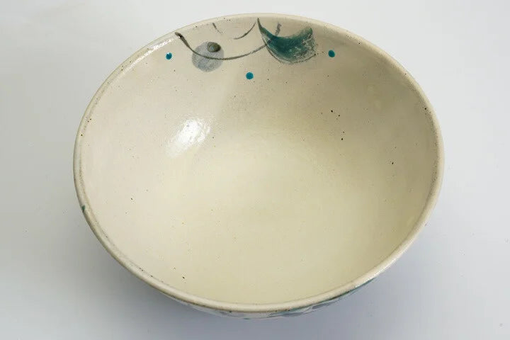 JAPAN KUTANI DONBURI BOWL KOSOME HANA KARAKUSA (ANTIQUE BLUE FLORAL ARABESQUE) /KOKUZOU KLIN