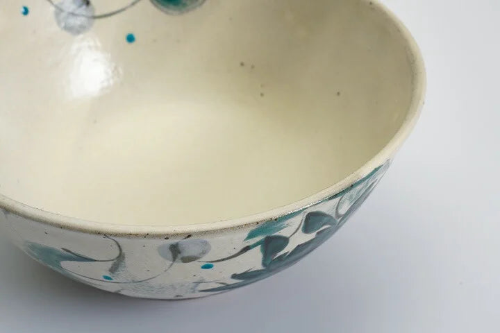 JAPAN KUTANI DONBURI BOWL KOSOME HANA KARAKUSA (ANTIQUE BLUE FLORAL ARABESQUE) /KOKUZOU KLIN