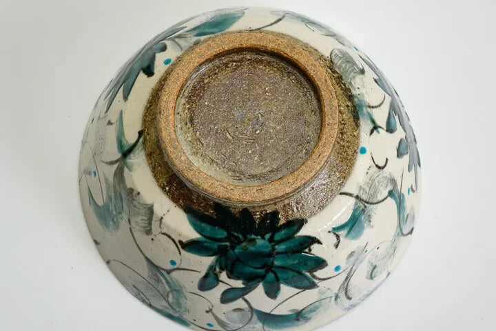 JAPAN KUTANI DONBURI BOWL KOSOME HANA KARAKUSA (ANTIQUE BLUE FLORAL ARABESQUE) /KOKUZOU KLIN