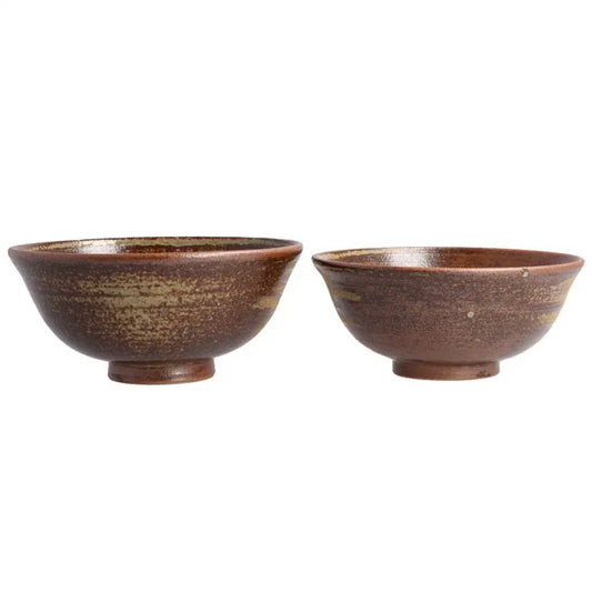 KUTANI WARE RICE BOWL PAIR – “GOLDEN CLOUD SAKURA FUJI” BY YOSHINORI FUKUDA (GIFT BOXED)
