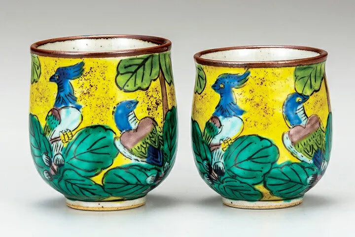 JAPAN KUTANI YUNOMI SET JAPANESE TEACUP(YOSHIDAYA STYLE)