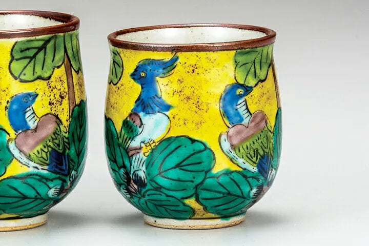 JAPAN KUTANI YUNOMI SET JAPANESE TEACUP(YOSHIDAYA STYLE)