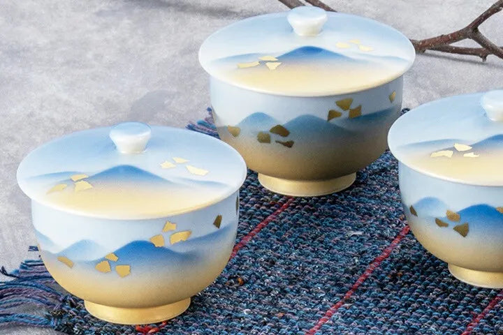 KUTANI JAPANESE TEA SET LIDDED TEA SET RENZAN