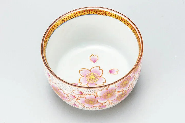KUTANI WARE GUINOMI KINRANDE SAKURA BY YOSHINORI FUKUDA