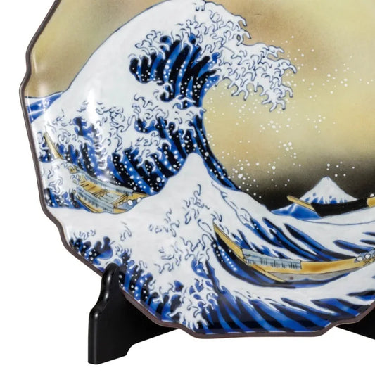 JAPAN KUTANI DECORATIVE PLATE - HOKUSAI DESIGN, BIZAN KILN,