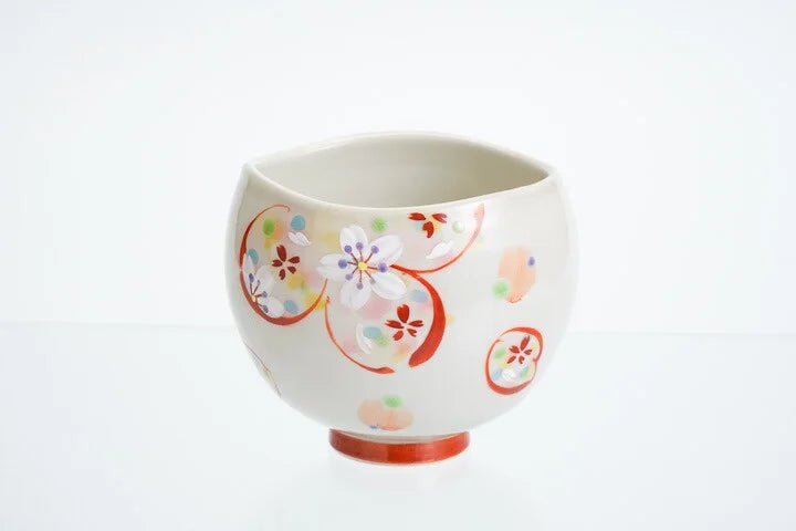 KOKUZOU KLIN KUTANI IPPUKU BOWL FLORAL SENTIMENT - RED