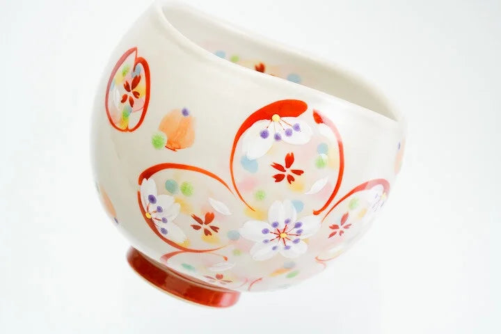 KOKUZOU KLIN KUTANI IPPUKU BOWL FLORAL SENTIMENT - RED