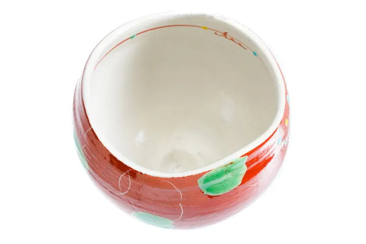 KUTANI WARE IPPUKU BOWL AKAMAKI HANA URARA/KOKUZOU KILN