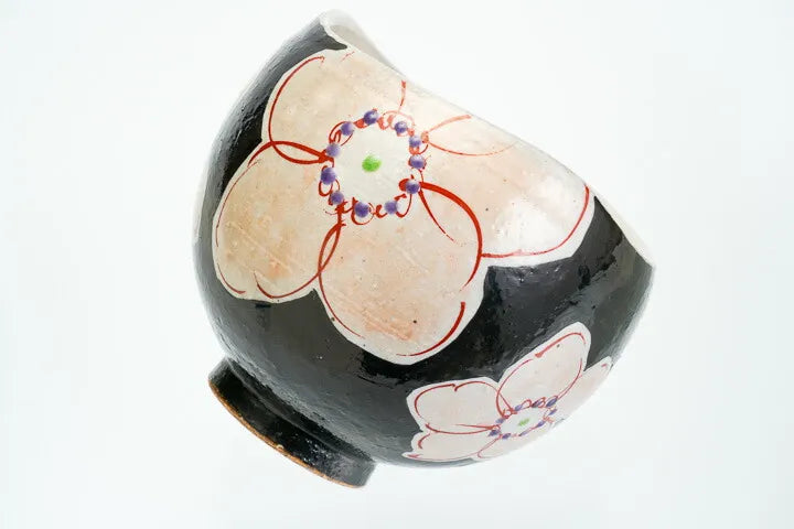 KUTANI WARE IPPUKU BOWL KURO HANA URARA/KOKUZOU KILN