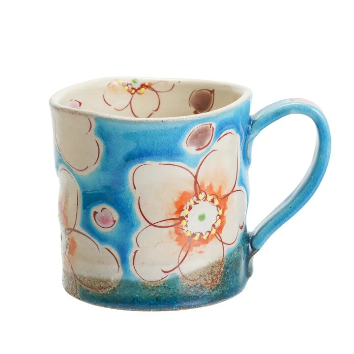 KUTANI JAPANESE MUG CUP TURKISH FLOWER ULALA /KOKUZOU KLIN
