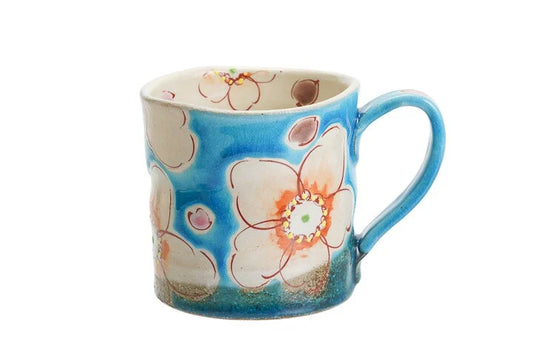KUTANI JAPANESE MUG CUP TURKISH FLOWER ULALA /KOKUZOU KLIN