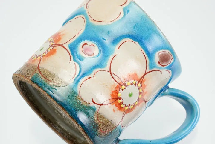 KUTANI JAPANESE MUG CUP TURKISH FLOWER ULALA /KOKUZOU KLIN