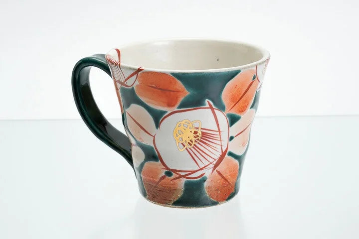 KUTANI WARE MUG CUP YŪSAI TSUBAKI /KOKUZOU KLIN